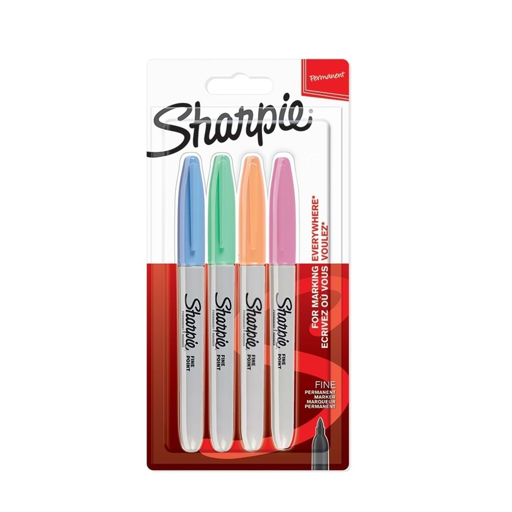 Sharpie Fine Permanent Markör Pastel Renk 4 Lü