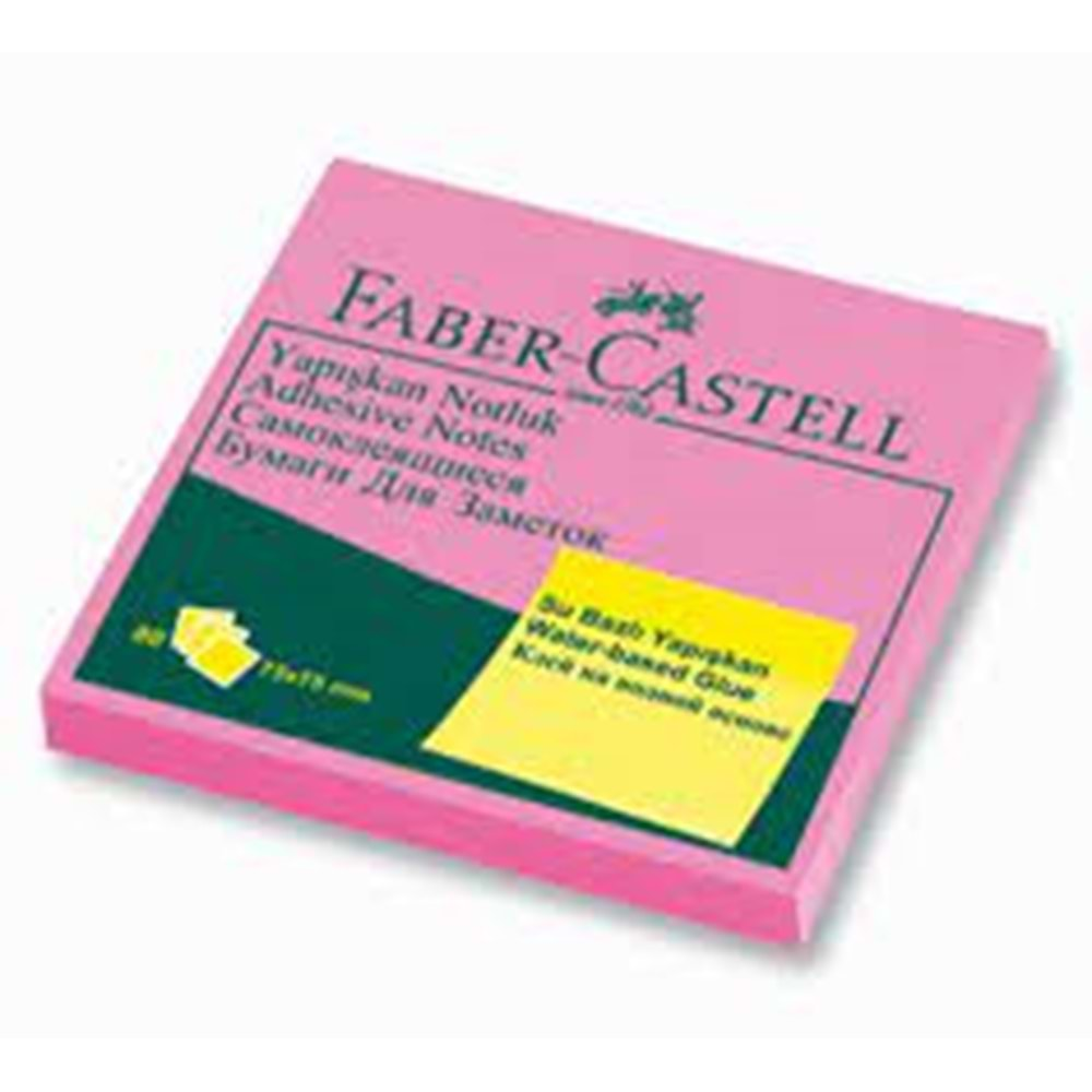 Faber Castell Not Kağıdı 75*75 Yapışkanlı Pembe