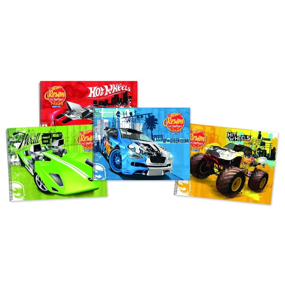Gipta Resim Defteri Hot Wheels 17X24 Spiralli Karton Kapak 15 Yp. 5436