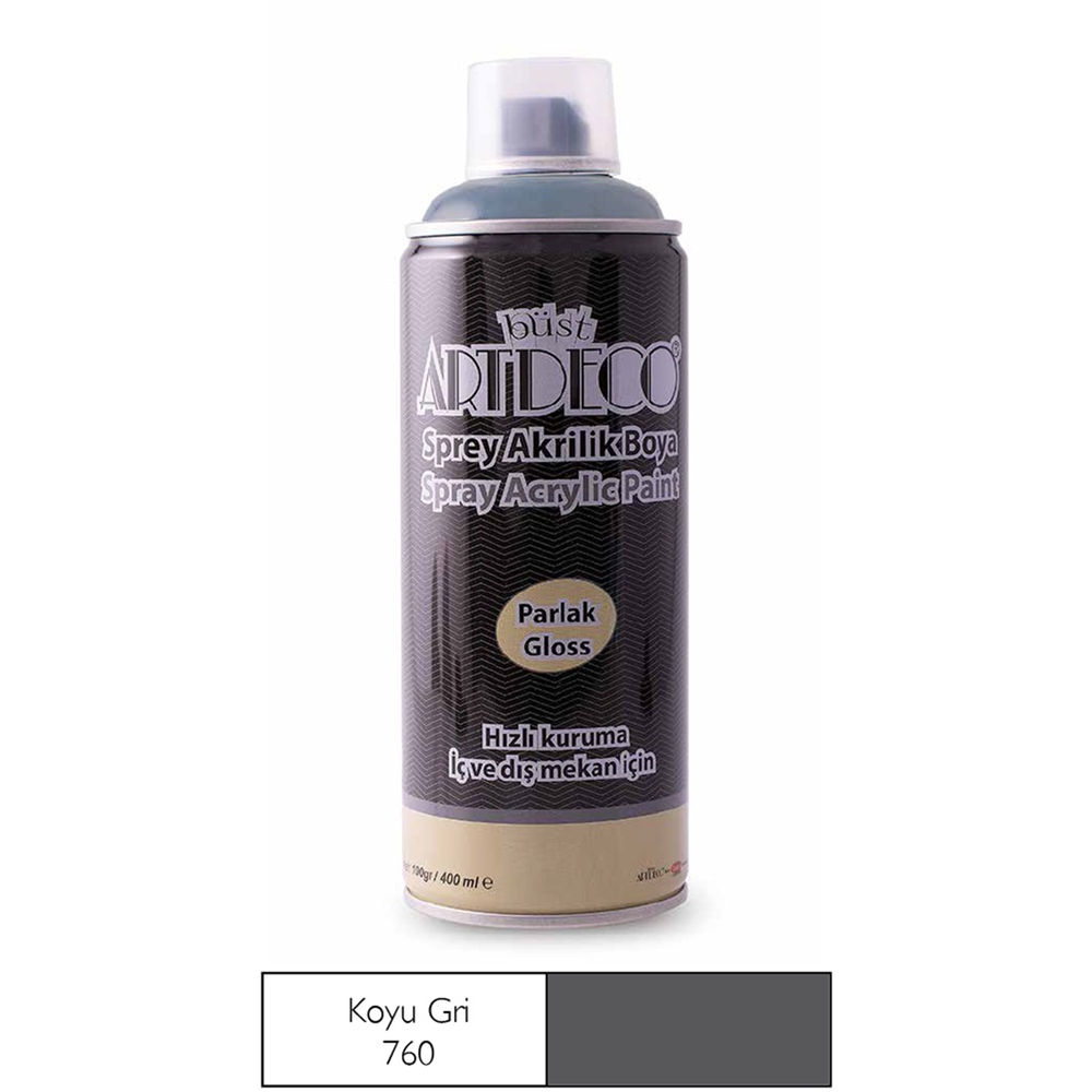 Artdeco Akrilik Sprey Boya 400Ml Koyu Gri 760