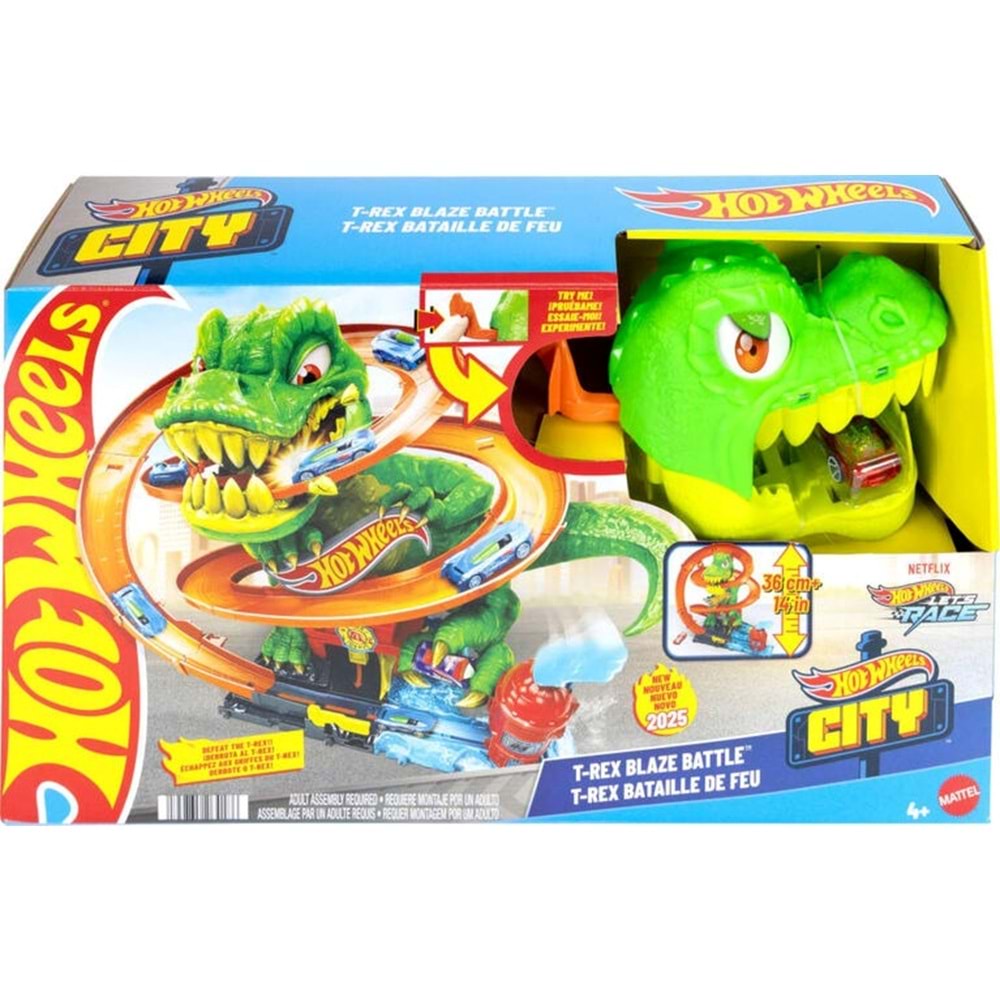 Hot Wheels T-Rex Ve İtfaiye İstasyonu Oyun Seti