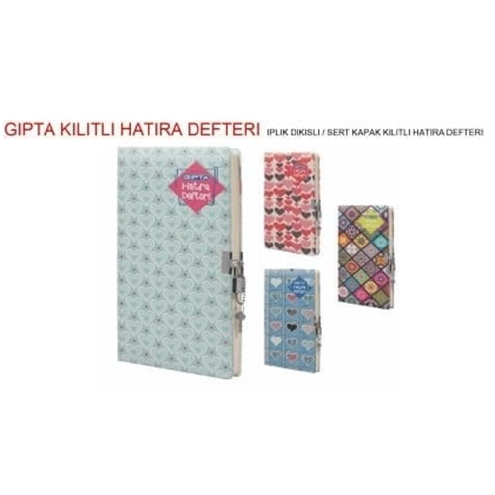 Gıpta Kilitli İp Dkş.Sert.Kp.Hatıra Defteri 14x20 120 Yaprak