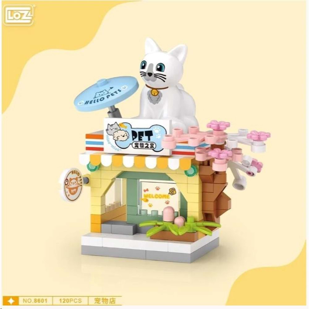 Loz 8601 Mikro Blok Çanta Pet Shop 120 Parça
