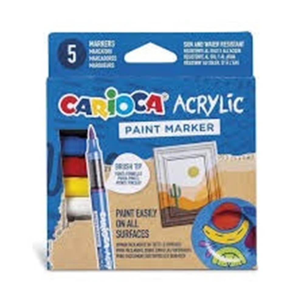 Akrilik Paint Marker Su Bazlı Fırça Uçlu 5 Lİ