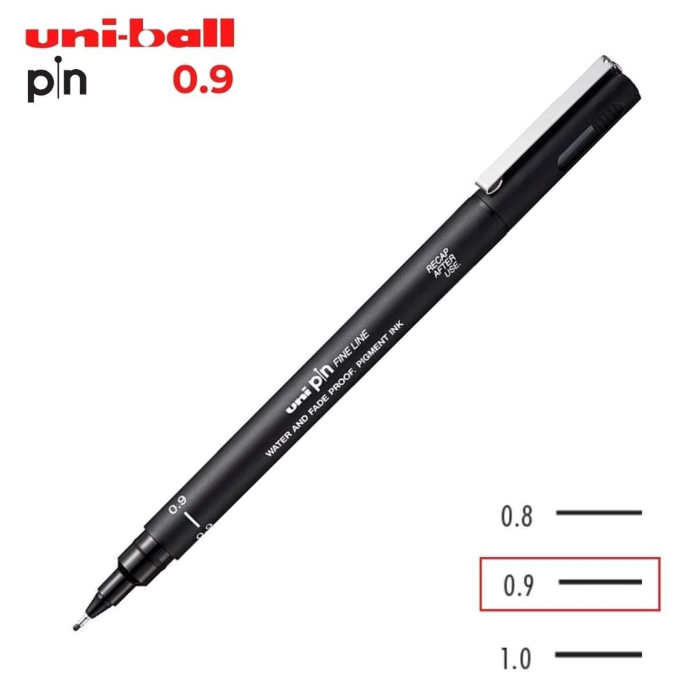 Uni Pın 0.9 Fine Line Akrilik Uçlu Kalem Siyah