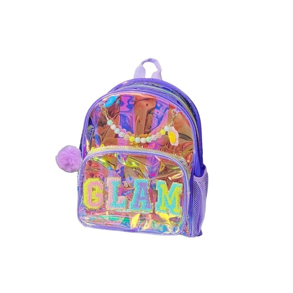 Dream Vest Nakış Sırt Çantası Şeffaf Mor