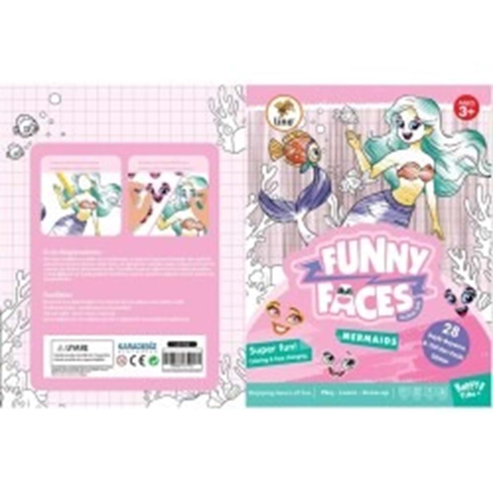 Lino Funny Faces Stickerli Boyama Kitabı Deniz Kızı