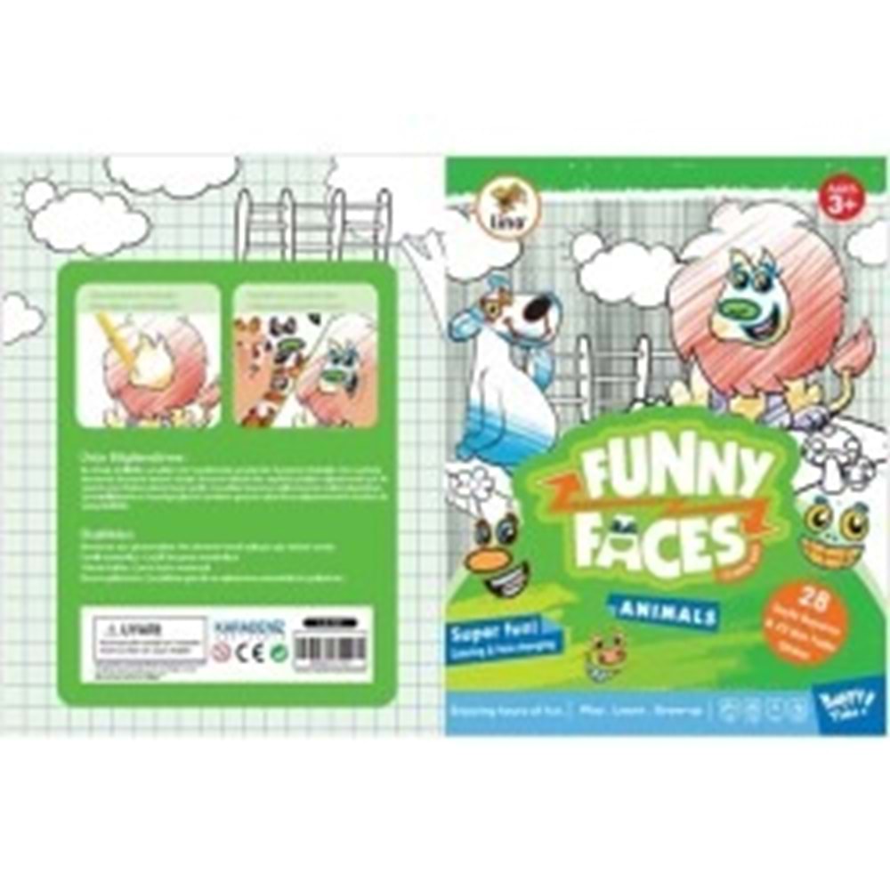 Lino Funny Faces Stickerli Boyama Kitabı Hayvanlar