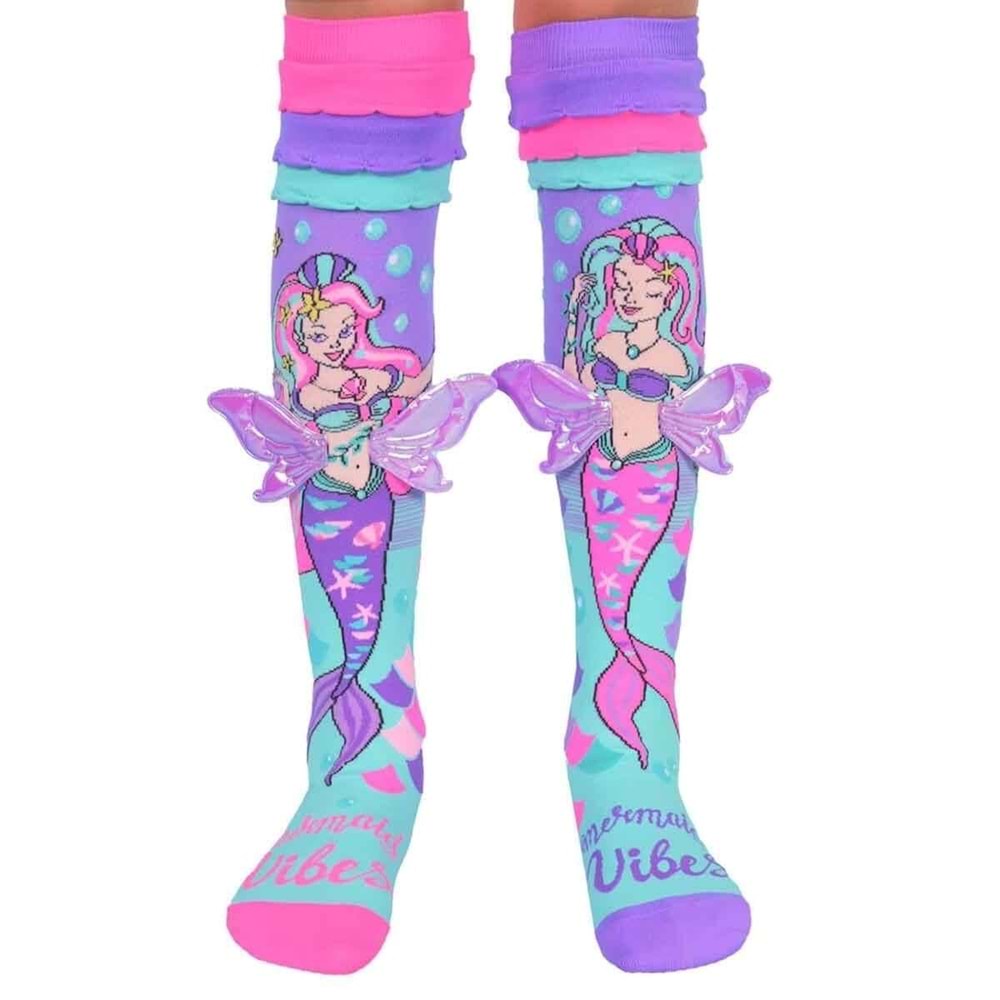 Kanatlı Deniz Kızı Figürlü Diz Altı Çorap