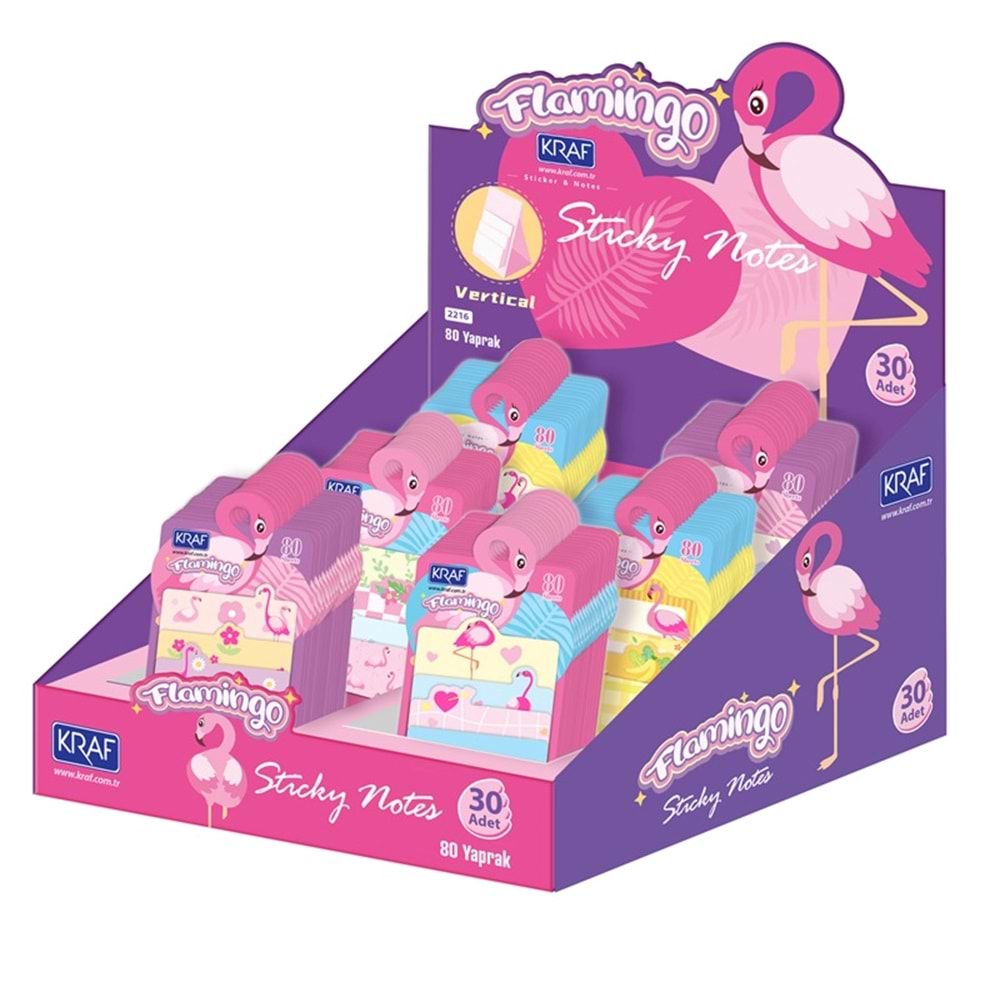 Kraf Yapışkanlı Not Kağıdı Flamingo