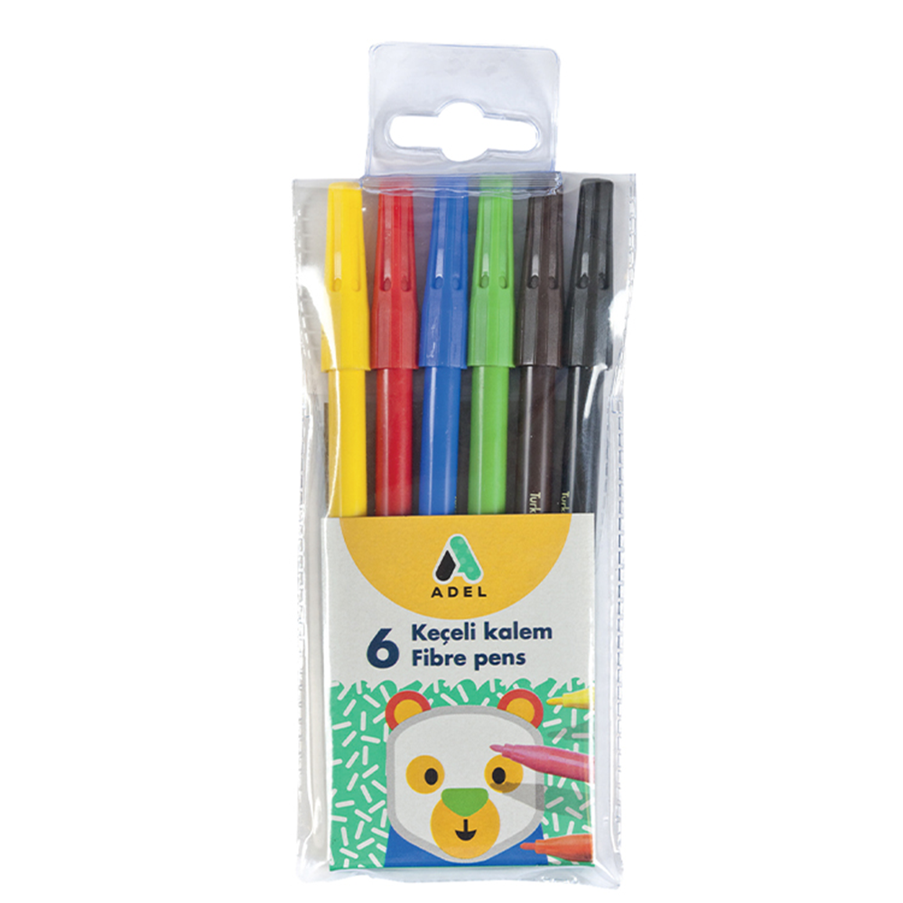 ADEL Fibre Pens Keçeli Kalem 6 lı