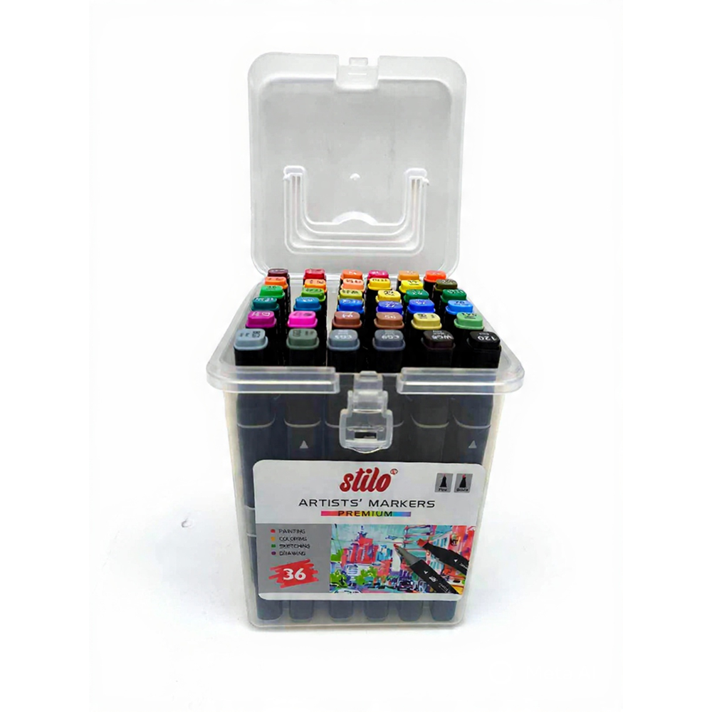 Stilo Çift Uçlu Premium Akrilik Marker pp Kutu 36 lı