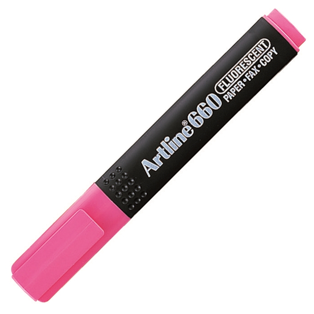Artline 660 Fosforlu Kalem Kesik Uç F.Pembe