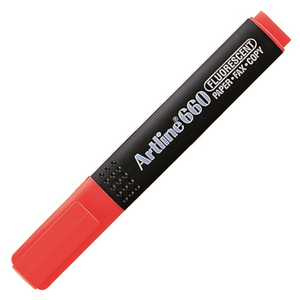 Artline 660 Fosforlu Kalem Kesik Uç F.Kırmızı