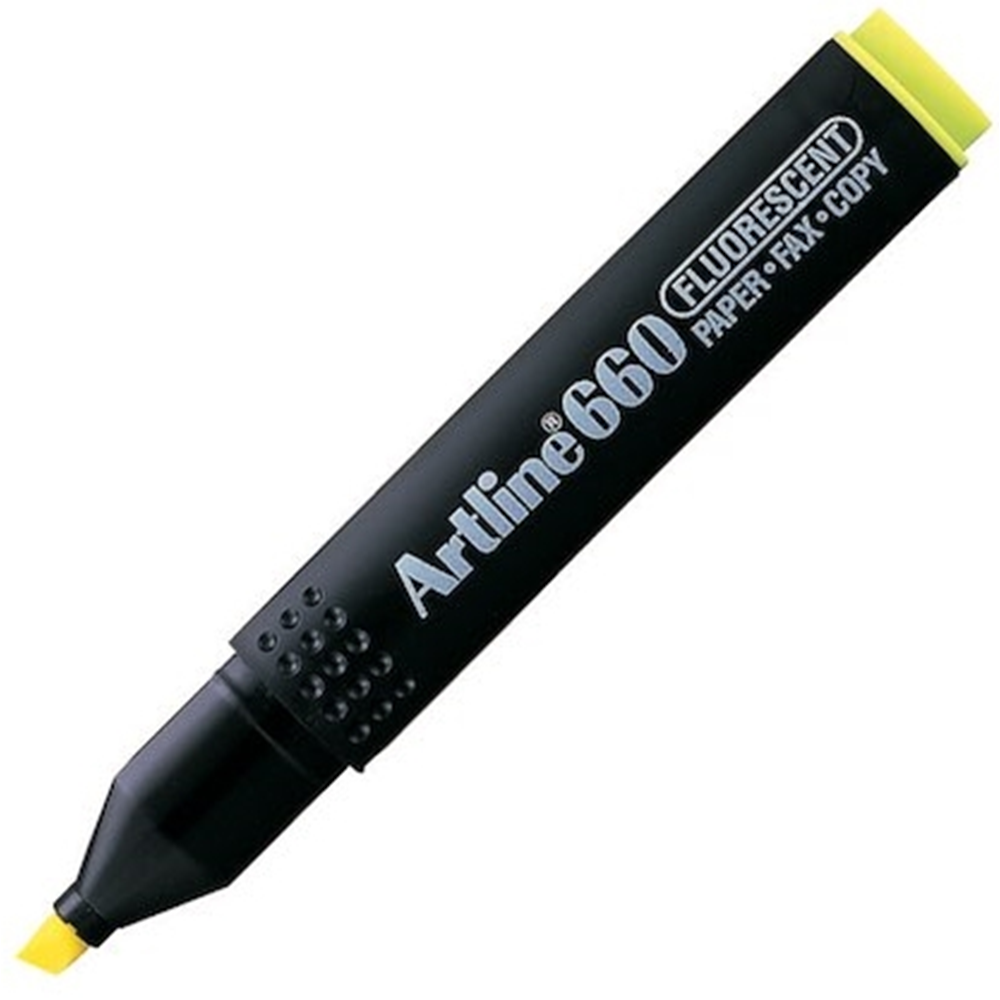 Artline 660 Fosforlu Kalem Kesik Uç F.Sarı