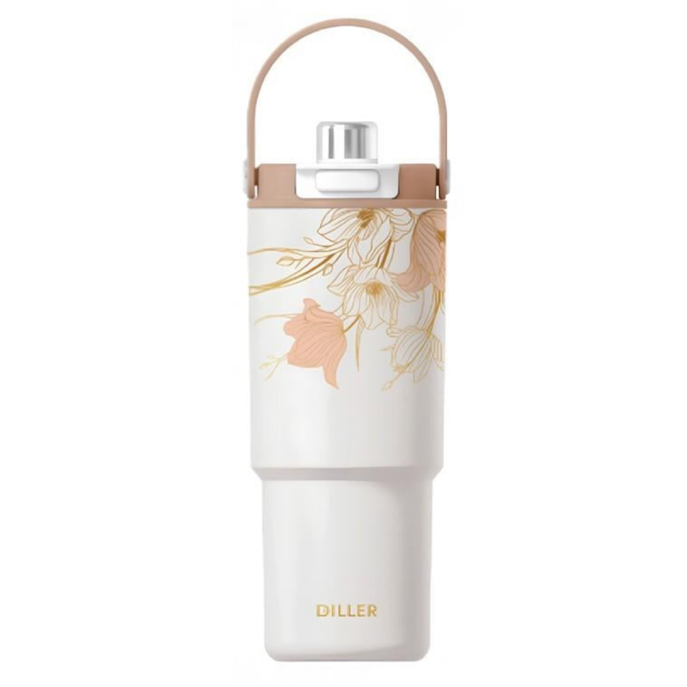Diller Çelik Termos Desenli 900ml 49508 Golden