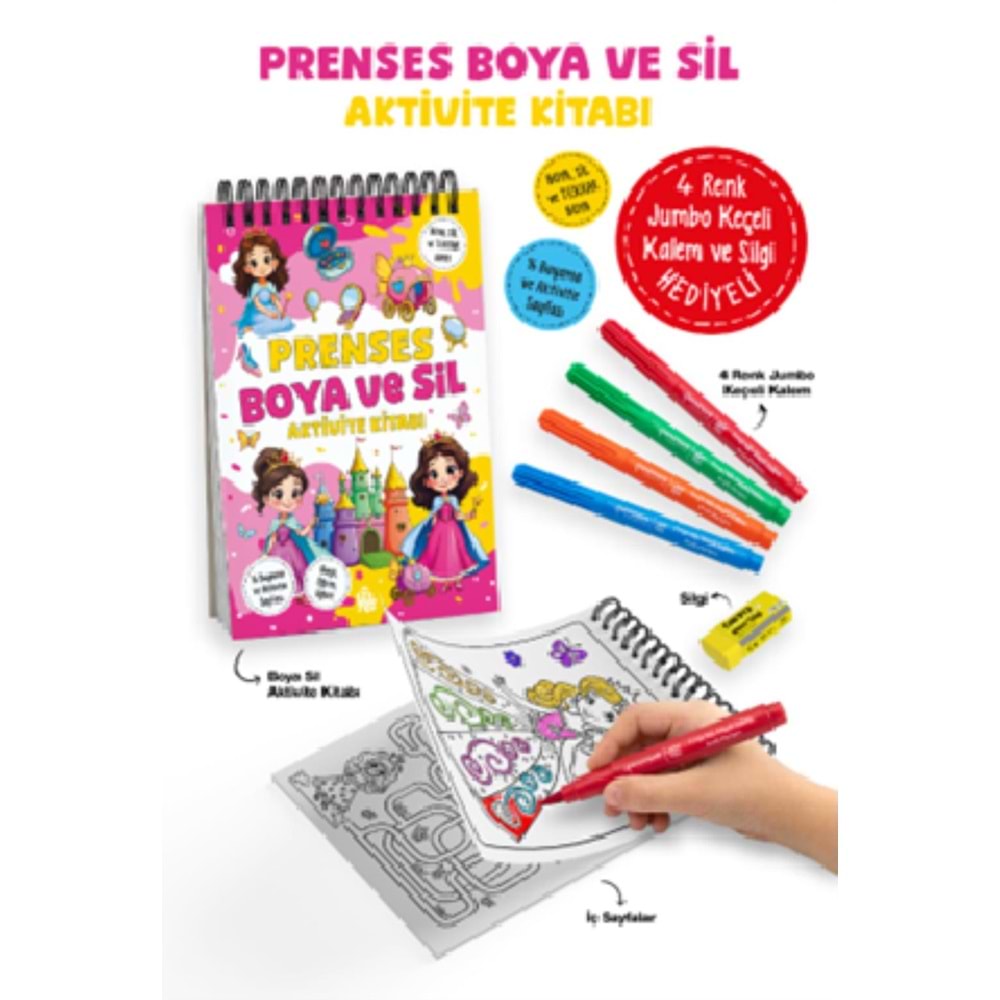 Prenses-Boya ve Sil Aktivite Kitabı 3+