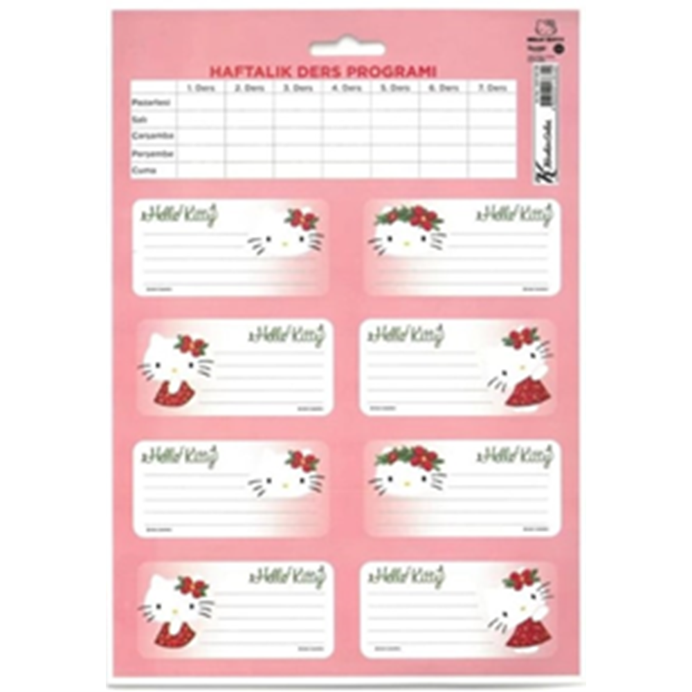 Hello Kitty Ders Programlı 3 lü Etiket