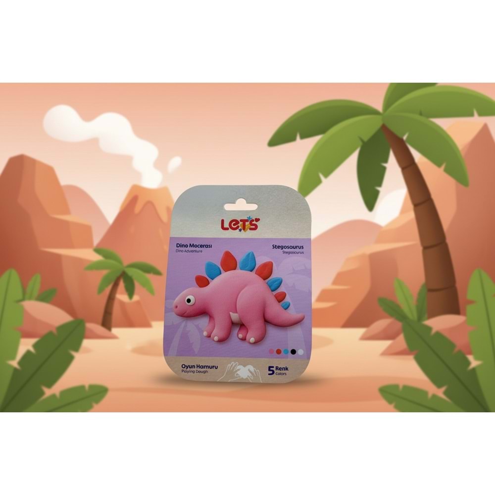 Lets Oyun Hamuru Dino Macerası Stegosaurus 5 Renk 100gr