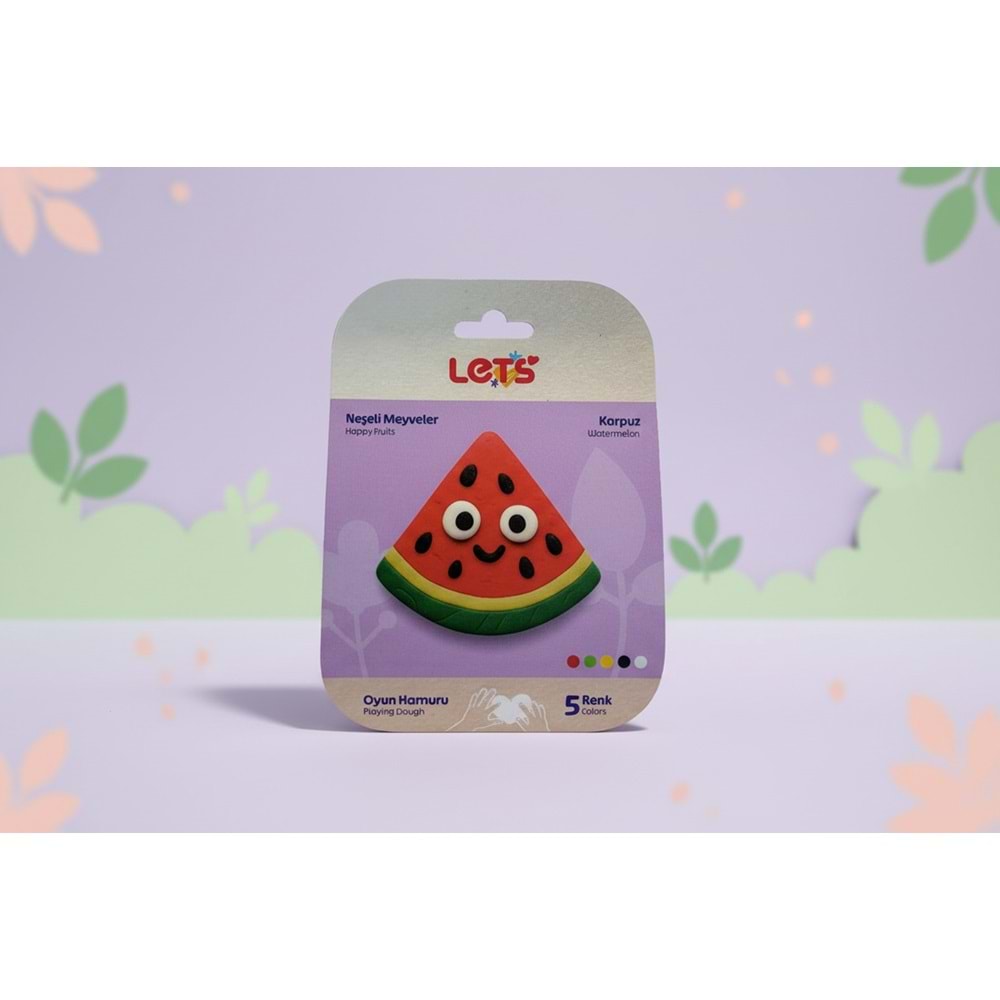 Lets Oyun Hamuru Neşeli Meyveler Karpuz 5 Renk 100gr