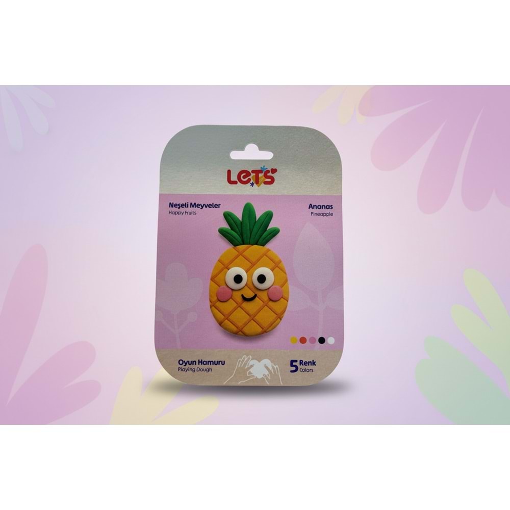 Lets Oyun Hamuru Neşeli Meyveler Ananas 5 Renk 100gr