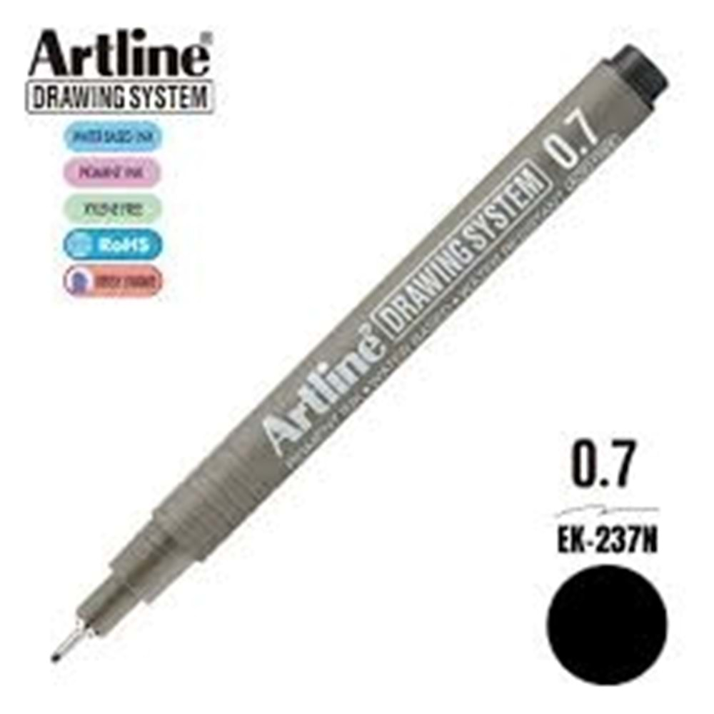 Artline Drawing System 0.7 Çizim Kalemi Uç : 0.7 Mm Siyah