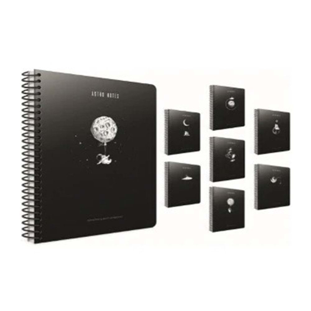 Gıpta Defter Astro Notes A6 Spiralli Karton Kapak 80 Yp. Kareli 6089