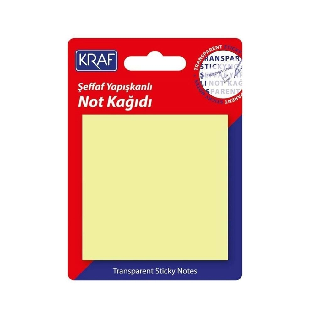 Kraf Yapışkanlı Not Kagıdı 76X76 50 Yp. Şeffaf Sarı 7676Tr