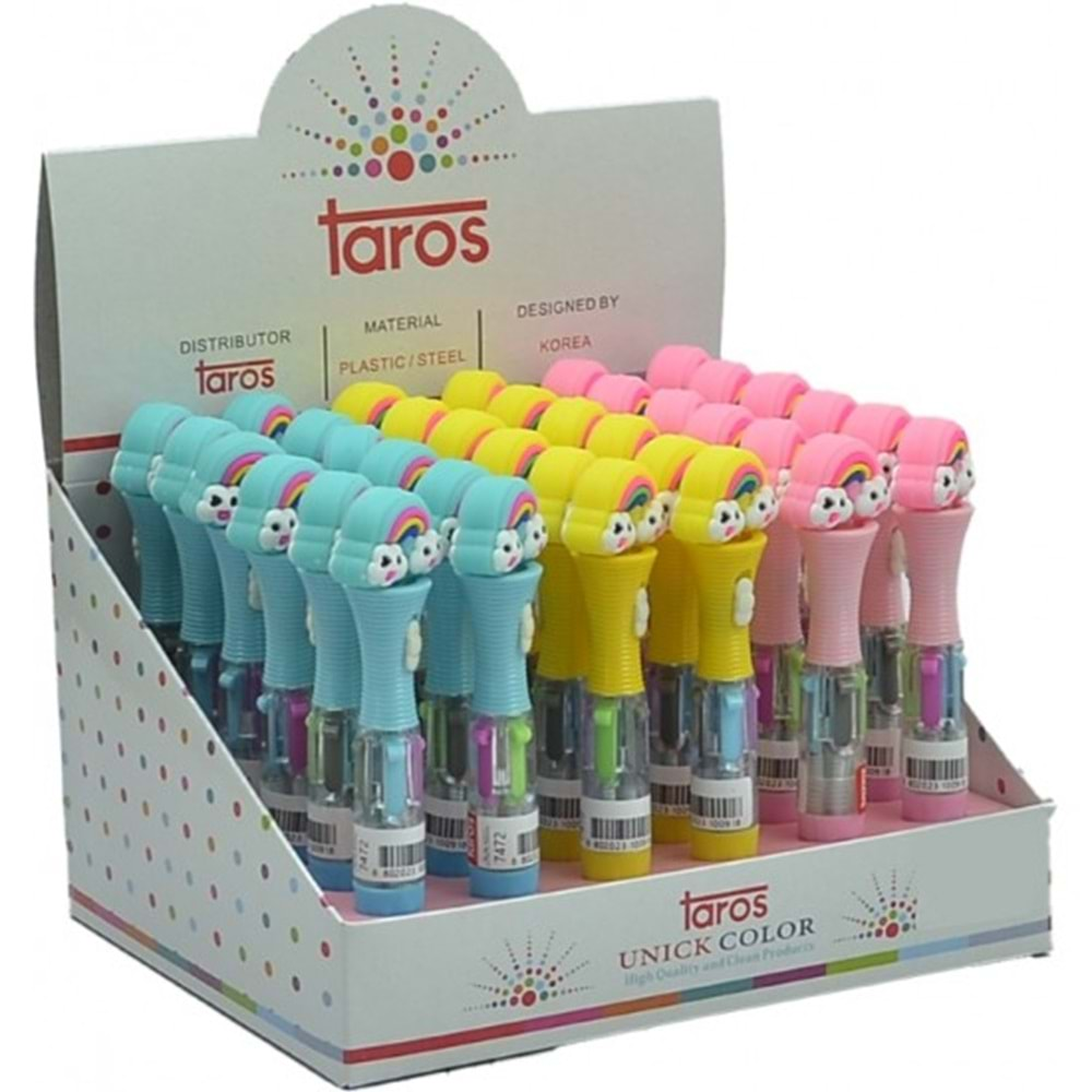 Taros Unıck Color Rainbow İşıklı Kısa Çoklu Tükenmez Kalem