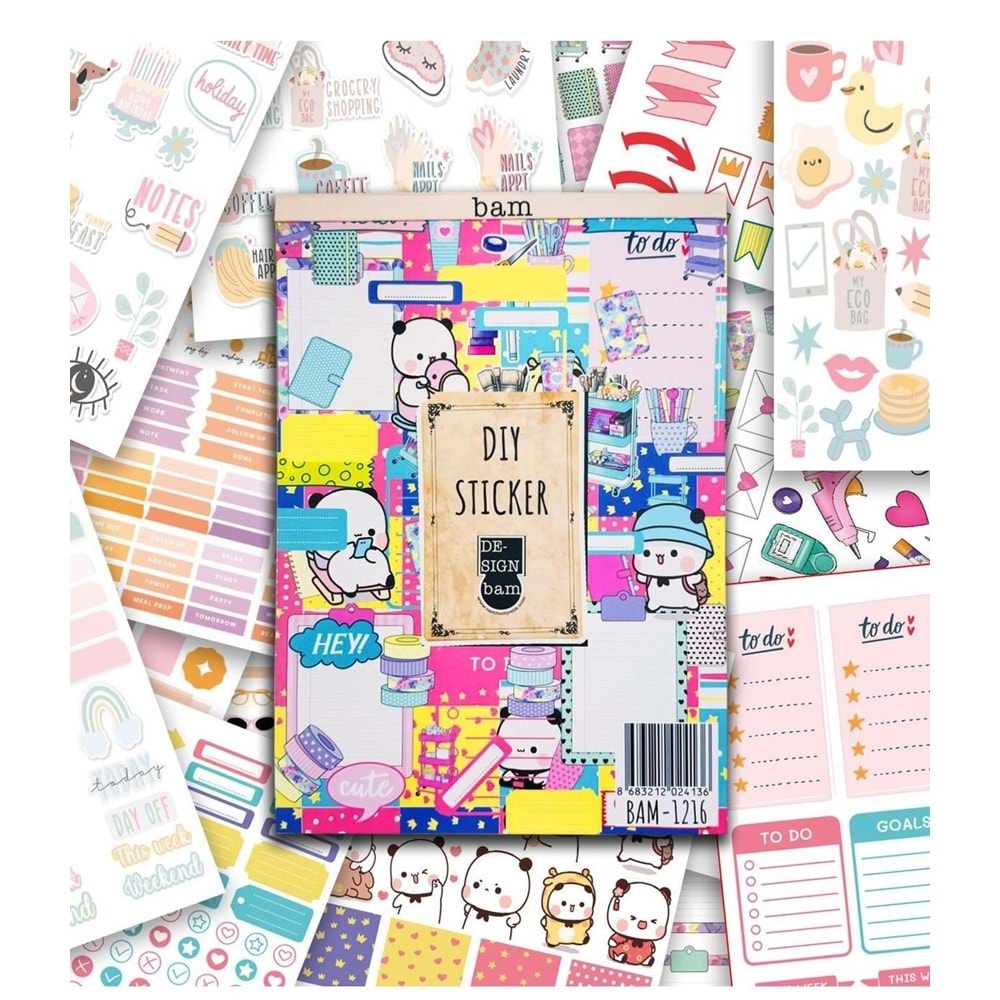 Girl Power My DIY Sticker Book 24 x17 cm 16 Syf Özel Tasarım Rengarenk Sticker Kitabı
