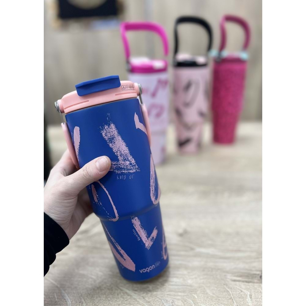 Vagonlife Vgn-8137 900 Ml Çelik Matara Açık Pembe