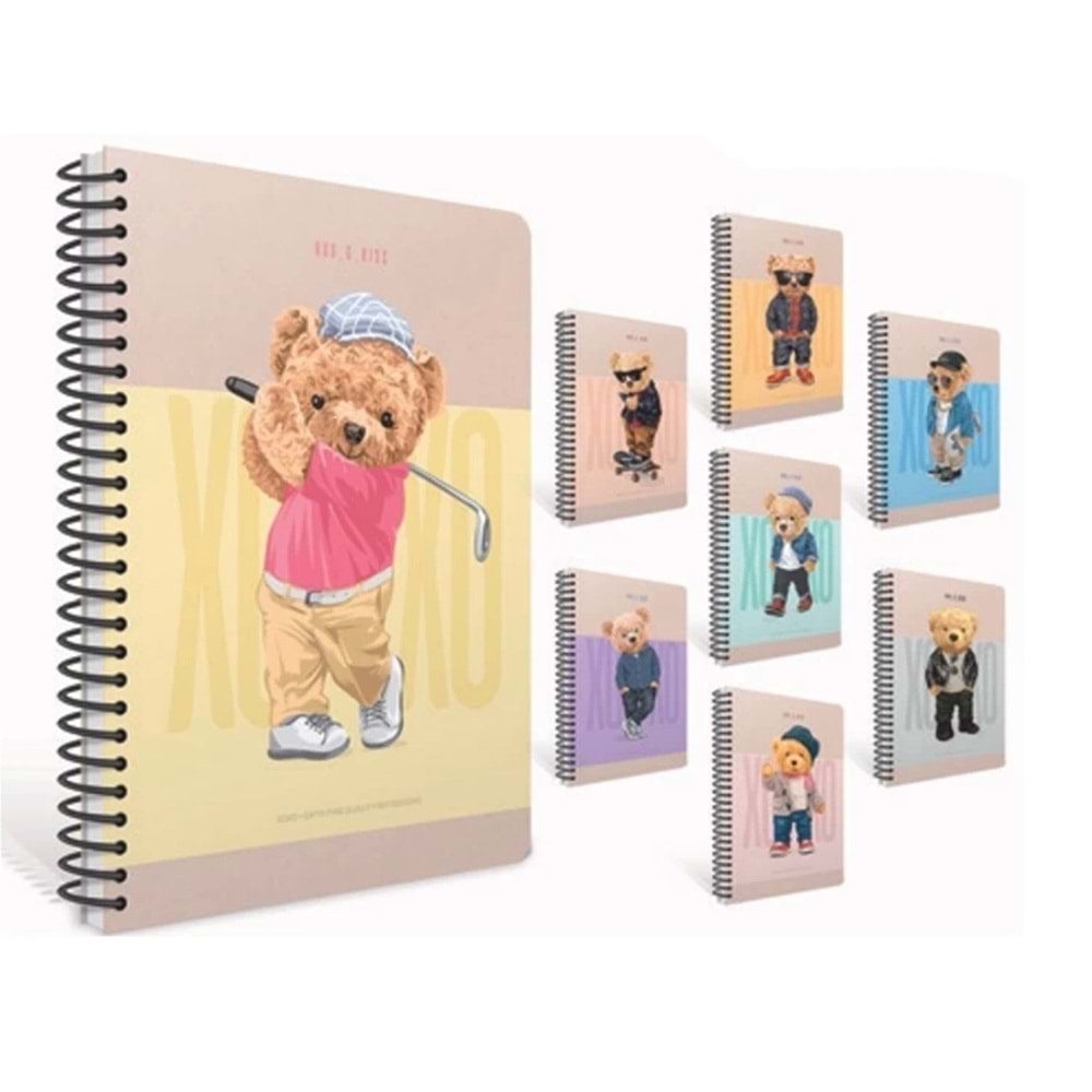 Gıpta Defter Xoxo A6 Spiralli Karton Kapak 80 Yp. Kareli 6593