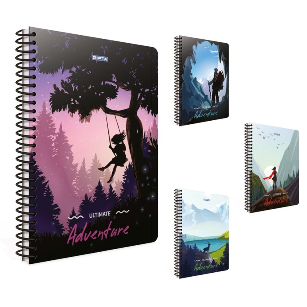 Gıpta Defter Adventure A6 Spiralli Karton Kapak 80 Yp. Kareli 3849