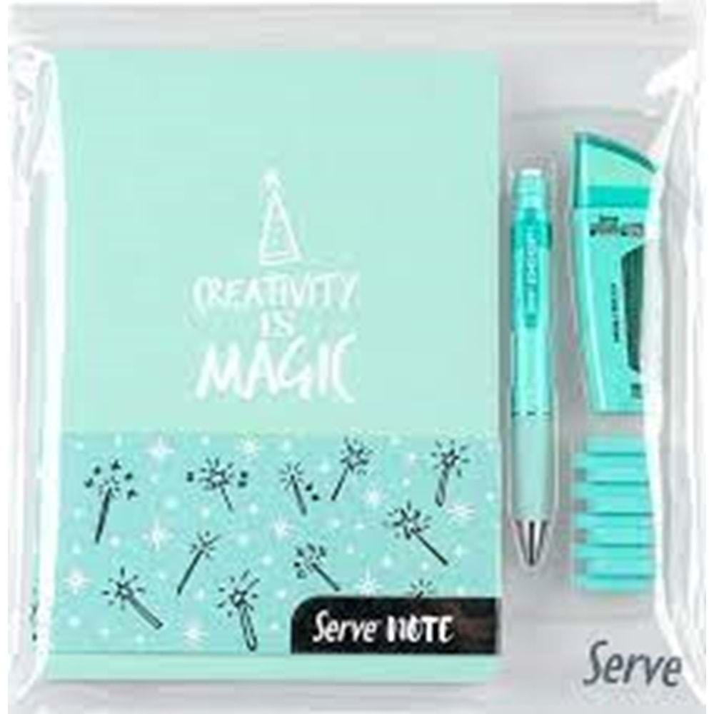 Serve Defter Seti Desenli Nane Yeşili