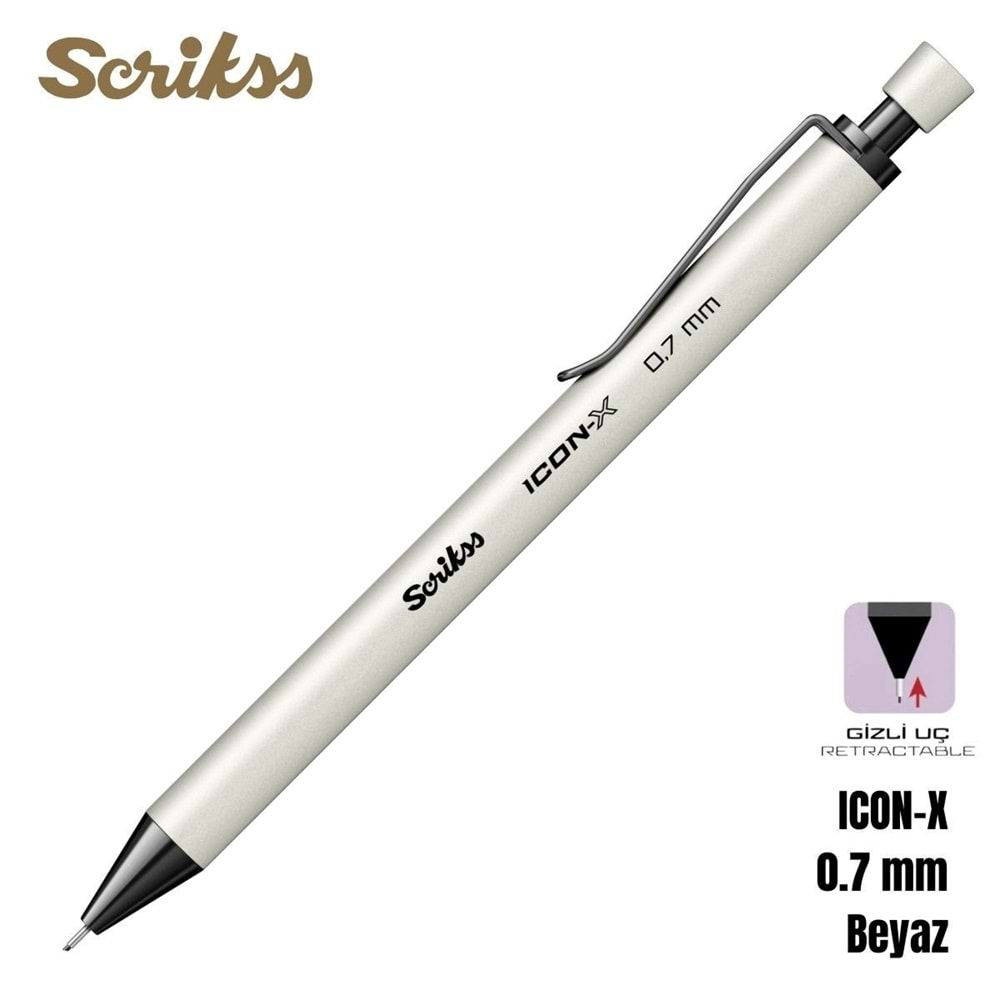 Scrikss İcon X Metal Versatil Kalem 0,7 Mm Beyaz