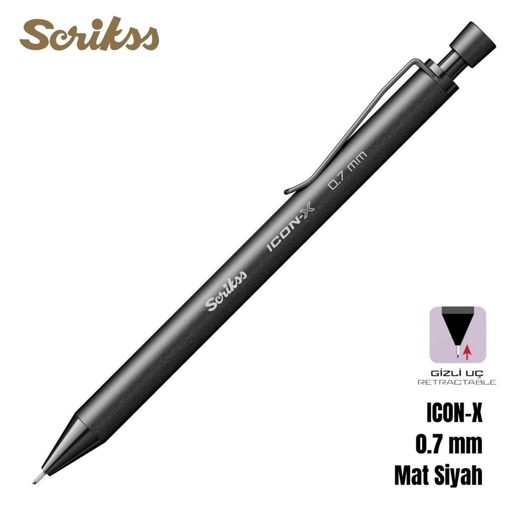 Scrikss İcon X Metal Versatil Kalem 0,7 Mm Siyah