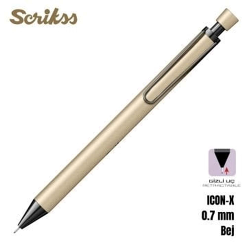 Scrikss İcon X Metal Versatil Kalem 0,7 Mm Bej