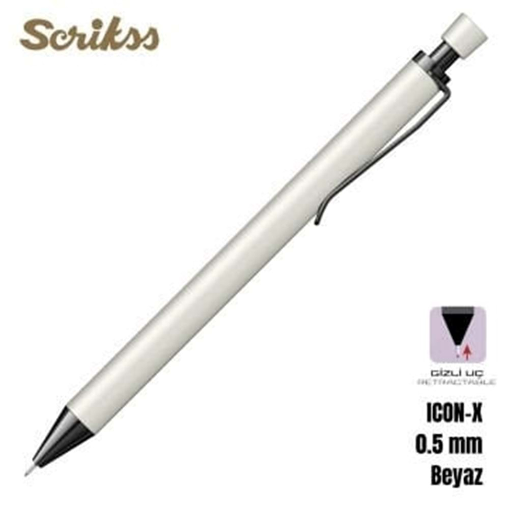 Scrikss İcon X Metal Versatil Kalem 0,5 Mm Beyaz