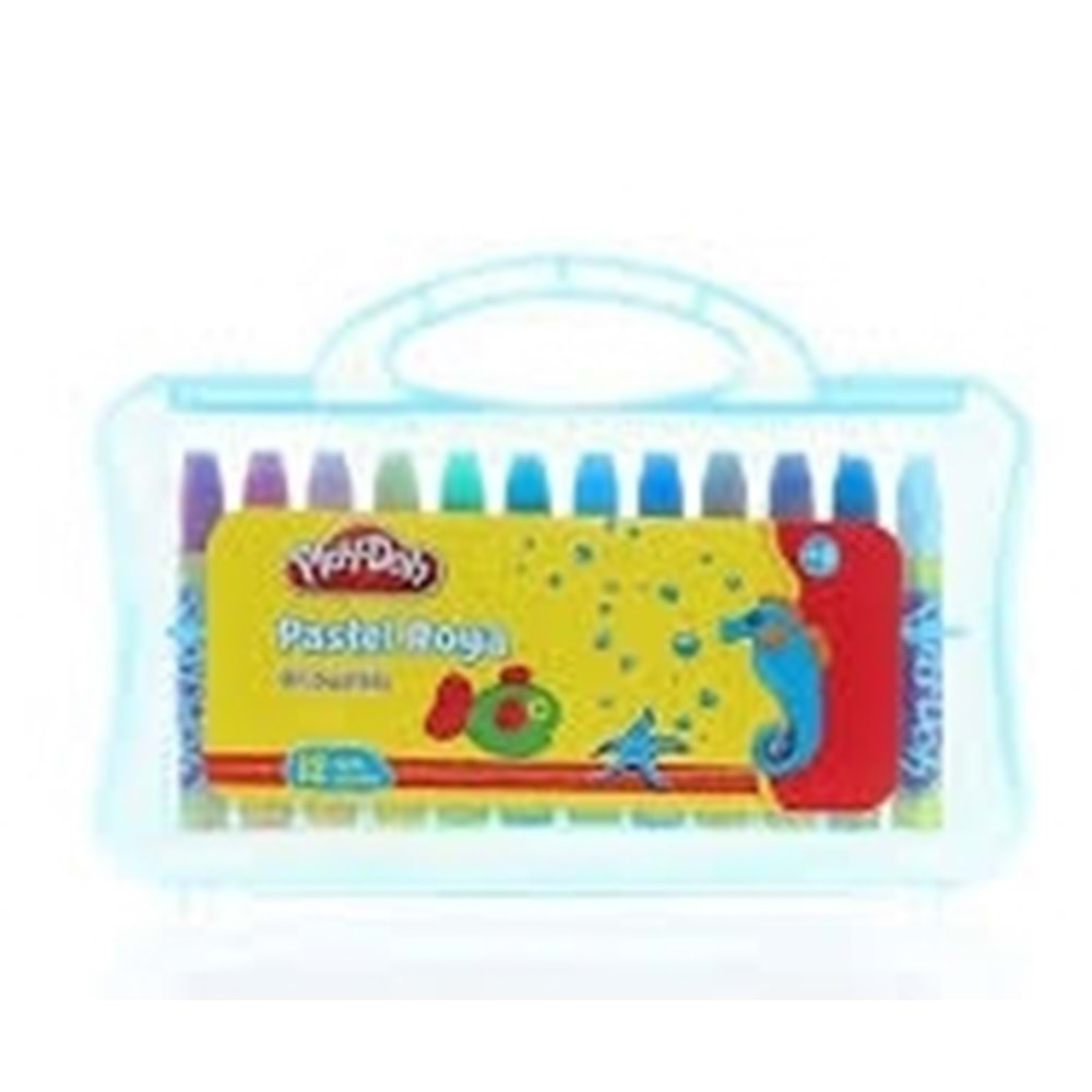 Play-Doh Pastel Boya 12 Renk PVC Şeffaf Kutu