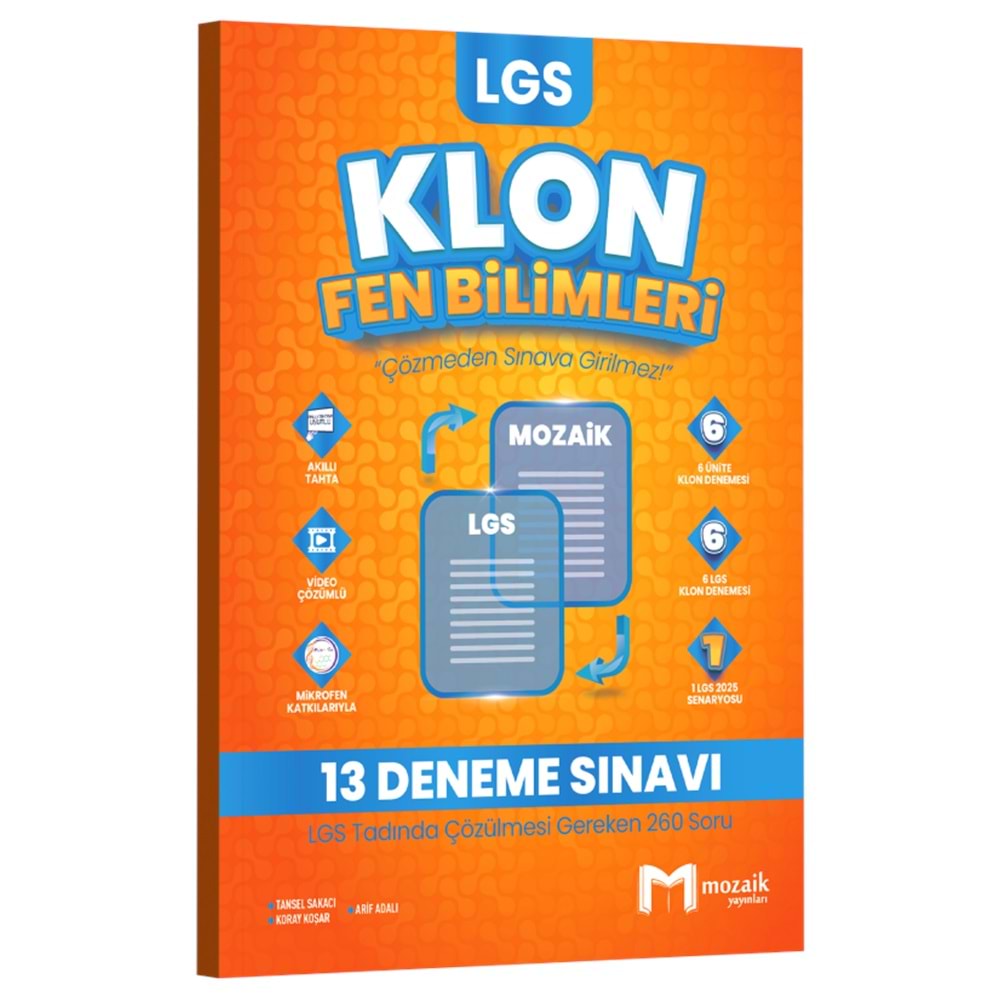 8.Sınıf Mozaik Klon Deneme Fen Bilimleri
