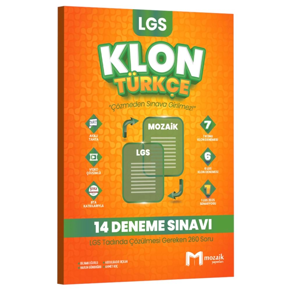 8.Sınıf Mozaik Klon Deneme Türkçe