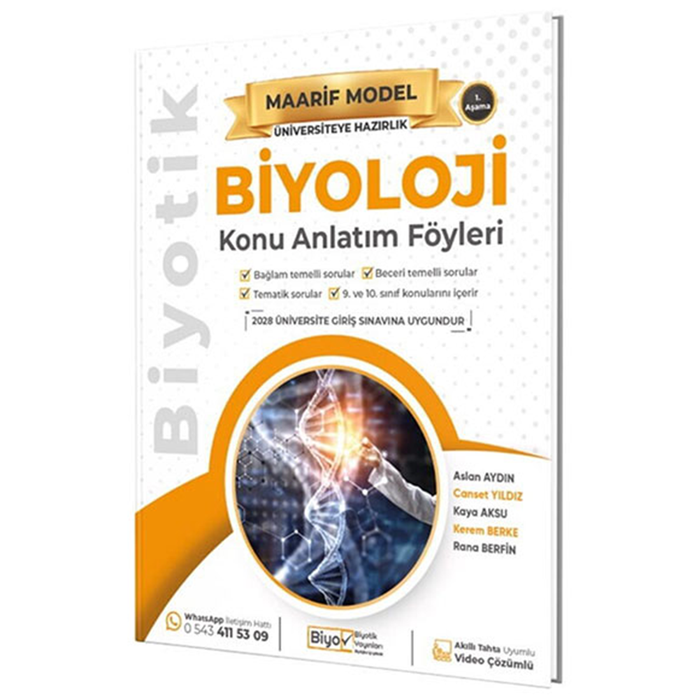 Biyotik Yayınları Biyoloji Maarif Konu Anlatım Föyleri
