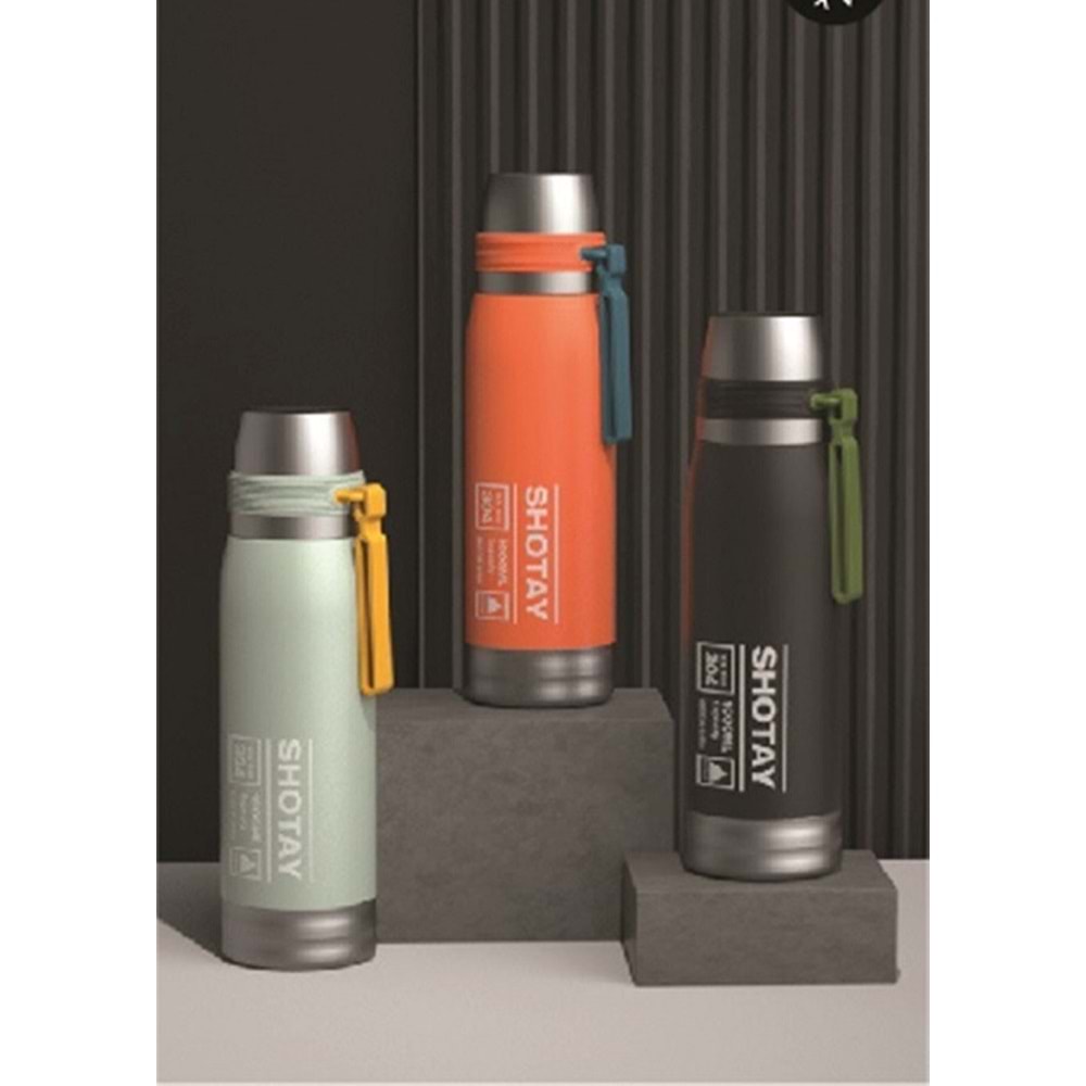 Shotay Travel Çelik Termos Matara 600 Ml.(3 Asorti)