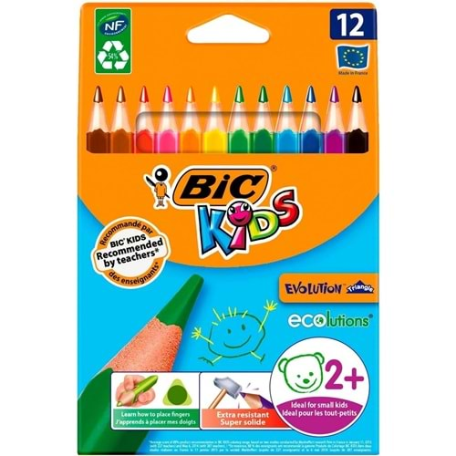 Bic Evolution Üçgen Jumbo Boya Kalemi 12 Li Kutu