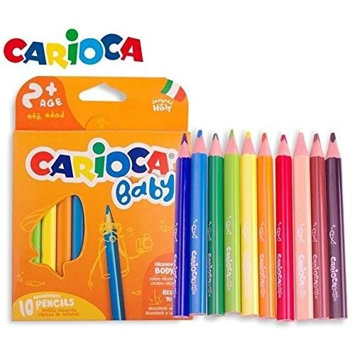 Carioca Jumbo Bebek Üçgen Kuru Boya Kalemi 10 Lu