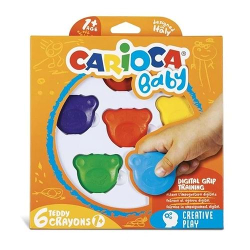 Carioca Teddy Bebek Crayons 6 Li Pastel Boya +1 Yaş