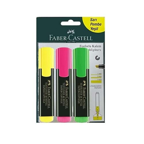 Faber Castell Fosforlu Kalem 3 Lü Bls.