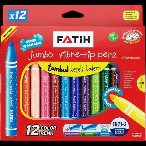 Fatih 12 R Jumbo Yıkanabilir Keçeli Kalem