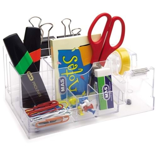 Mas Desk Organizer Bantlı Şeffaf