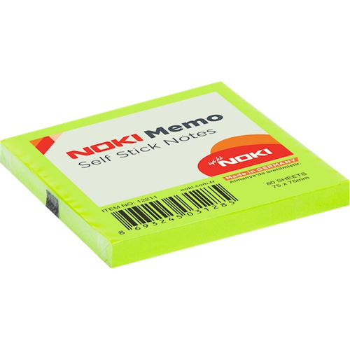 Noki Memo 75*75 Yeşil Not Kağıtı 80 Sayfa No:12211